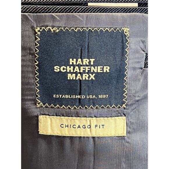 Hart Schaffner Marx 42R Basic Navy Blue Blazer Sport Coat Suit Jacket - Picture 13 of 15
